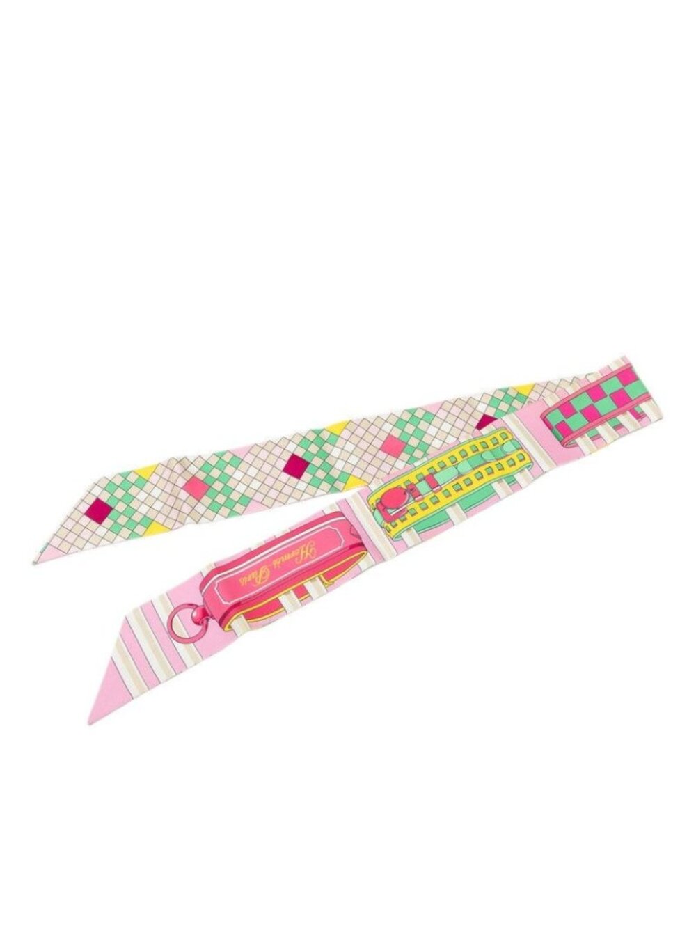 Hermes Twilly Colliers de Chiens Remix Collier de Chien Scarf Narrow Pink